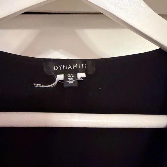 Dynamite Black Ribbed V-Neck Tank Top - Picture 2 of 2